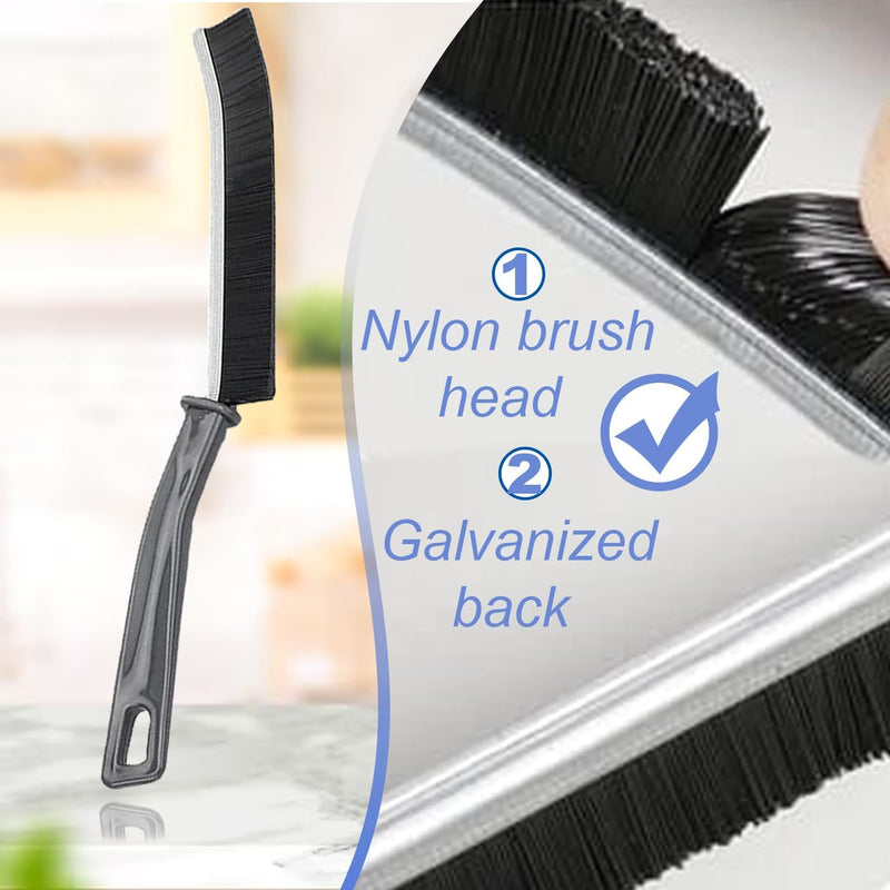 Multifunctional 2-Pack Crevice Cleaning Brush Set - Versatile Hard Bristle Brushes for Every Tight Space! Ideal for Bathrooms, Kitchens, Windows, and More!